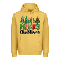 Antique Gold merry christmas trees Premium Hoodie - MaliasSmallBusiness