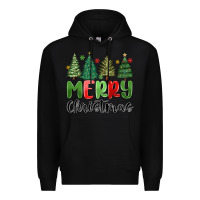 Black merry christmas trees Premium Hoodie - MaliasSmallBusiness