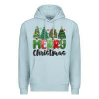 Blue Mist merry christmas trees Premium Hoodie - MaliasSmallBusiness