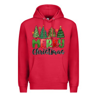 Cardinal merry christmas trees Premium Hoodie - MaliasSmallBusiness