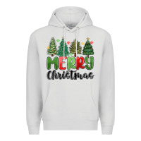 Dove Grey merry christmas trees Premium Hoodie - MaliasSmallBusiness