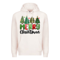 Pale Pink merry christmas trees Premium Hoodie - MaliasSmallBusiness