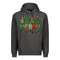 Charcoal Heather merry christmas trees Premium Hoodie - MaliasSmallBusiness