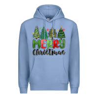 Colony Blue merry christmas trees Premium Hoodie - MaliasSmallBusiness