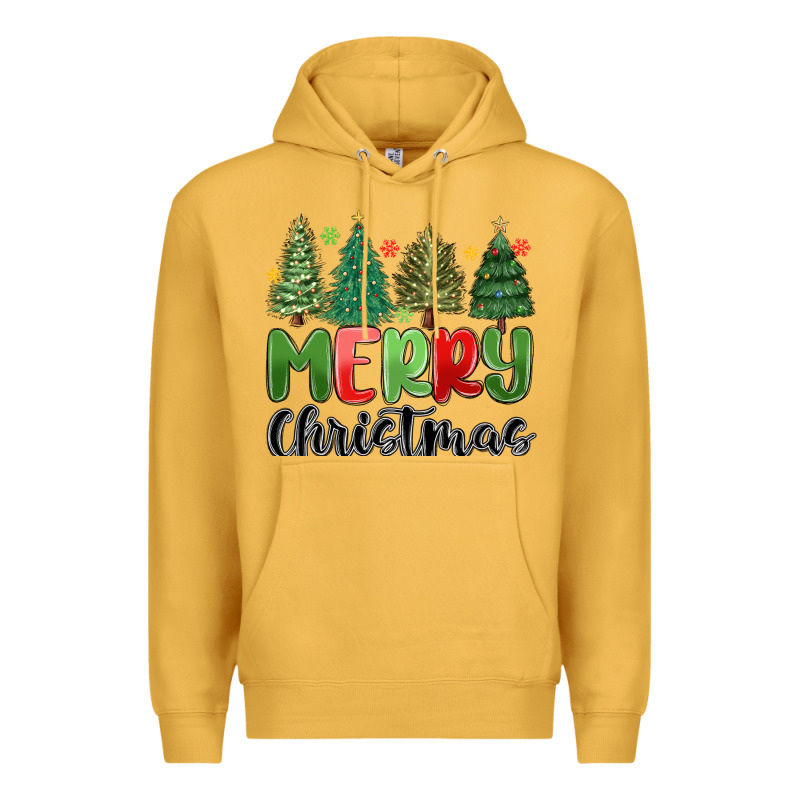 Merry Christmas Trees Premium Hoodie by MaliasSmallBusiness | Teevron