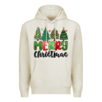 Oatmeal Heather merry christmas trees Premium Hoodie - MaliasSmallBusiness