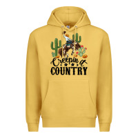 Antique Gold creepin it country rodeo Premium Hoodie - MaliasSmallBusiness