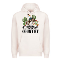 Pale Pink creepin it country rodeo Premium Hoodie - MaliasSmallBusiness