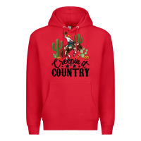 Red creepin it country rodeo Premium Hoodie - MaliasSmallBusiness