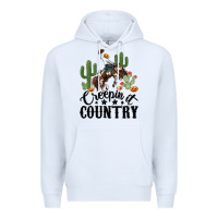 White creepin it country rodeo Premium Hoodie - MaliasSmallBusiness