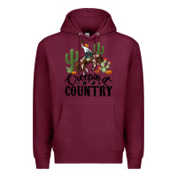 Burgundy creepin it country rodeo Premium Hoodie - MaliasSmallBusiness