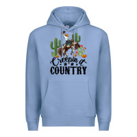 Colony Blue creepin it country rodeo Premium Hoodie - MaliasSmallBusiness