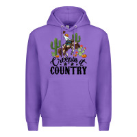 Purple creepin it country rodeo Premium Hoodie - MaliasSmallBusiness