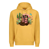 Mustard cowboy boots with cactus Premium Hoodie - MaliasSmallBusiness