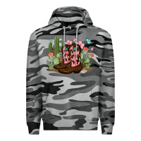 Slate Camo cowboy boots with cactus Premium Hoodie - MaliasSmallBusiness