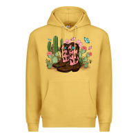 Antique Gold cowboy boots with cactus Premium Hoodie - MaliasSmallBusiness