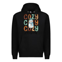 Black cozy season snowman Premium Hoodie - MaliasSmallBusiness