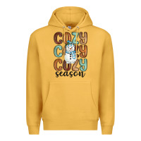 Mustard cozy season snowman Premium Hoodie - MaliasSmallBusiness