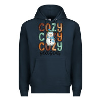 Navy cozy season snowman Premium Hoodie - MaliasSmallBusiness