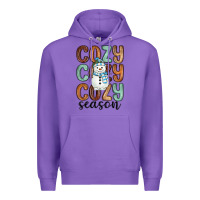 Purple cozy season snowman Premium Hoodie - MaliasSmallBusiness