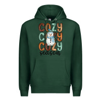 Sports Green cozy season snowman Premium Hoodie - MaliasSmallBusiness