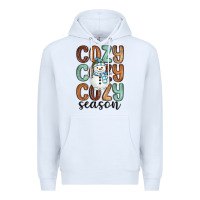 White cozy season snowman Premium Hoodie - MaliasSmallBusiness