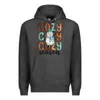 Charcoal Heather cozy season snowman Premium Hoodie - MaliasSmallBusiness