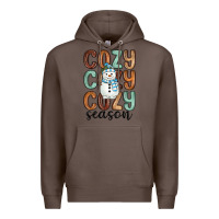 Coffee cozy season snowman Premium Hoodie - MaliasSmallBusiness