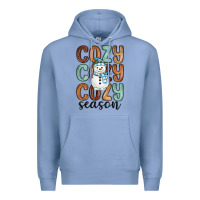 Colony Blue cozy season snowman Premium Hoodie - MaliasSmallBusiness