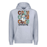 Heather Grey cozy season snowman Premium Hoodie - MaliasSmallBusiness