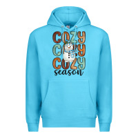 Ocean Blue cozy season snowman Premium Hoodie - MaliasSmallBusiness