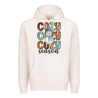 Pale Pink cozy season snowman Premium Hoodie - MaliasSmallBusiness