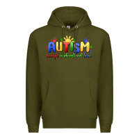 Army Green autism accept understand love Premium Hoodie - MaliasSmallBusiness