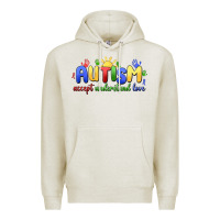 Oatmeal Heather autism accept understand love Premium Hoodie - MaliasSmallBusiness