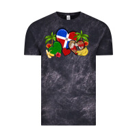 Cloud Black dominican republic hearts Vintage Tee - Artiststas