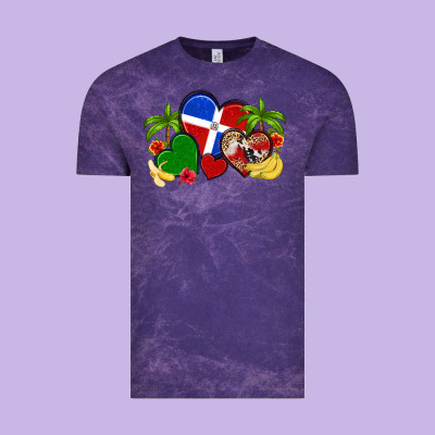 Dominican Republic Hearts Vintage Tee Designed By Artiststas