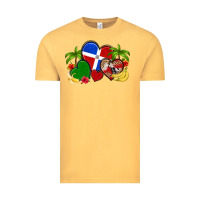 Vintage Mustard dominican republic hearts Vintage Tee - Artiststas