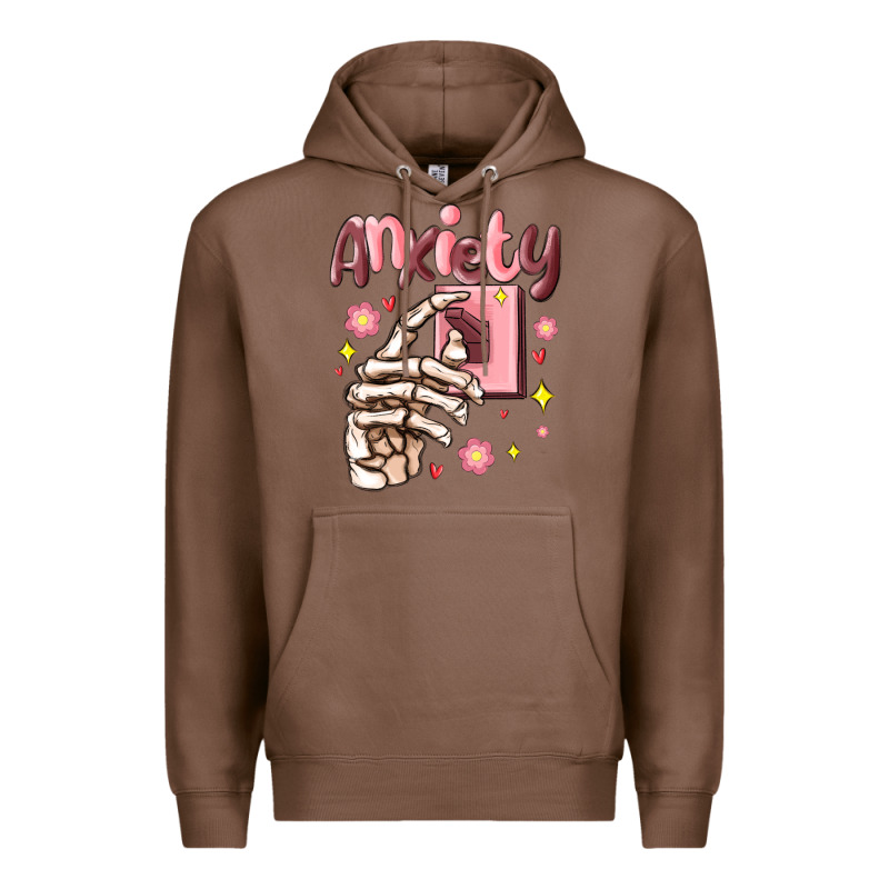 Anxiety Skeleton Hand Premium Hoodie by MaliasSmallBusiness | Teevron