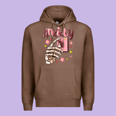 Premium Hoodie anxiety skeleton hand