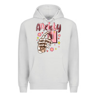 Dove Grey anxiety skeleton hand Premium Hoodie - MaliasSmallBusiness