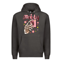 Smoke anxiety skeleton hand Premium Hoodie - MaliasSmallBusiness