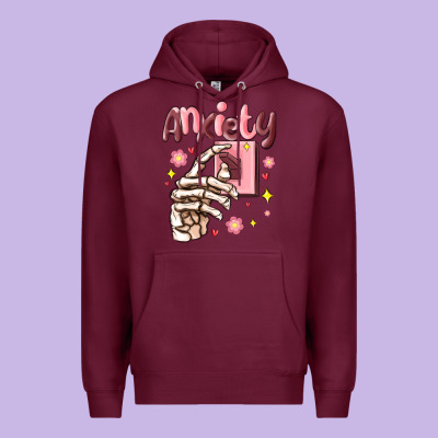 Premium Hoodie anxiety skeleton hand