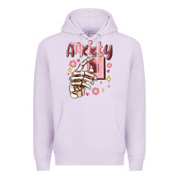 Lilac anxiety skeleton hand Premium Hoodie - MaliasSmallBusiness