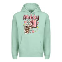 Seafoam anxiety skeleton hand Premium Hoodie - MaliasSmallBusiness