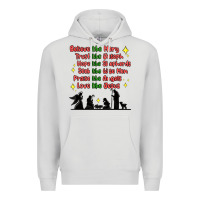 Dove Grey jesus and family belive like mary Premium Hoodie - MaliasSmallBusiness