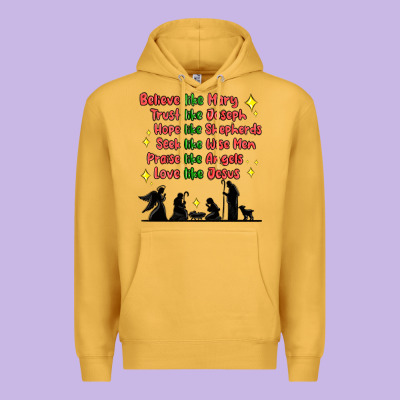 Premium Hoodie jesus and family belive like mary