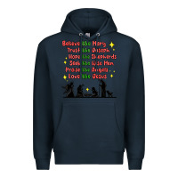 Navy jesus and family belive like mary Premium Hoodie - MaliasSmallBusiness