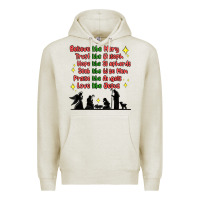 Oatmeal Heather jesus and family belive like mary Premium Hoodie - MaliasSmallBusiness