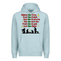 Blue Mist jesus and family belive like mary Premium Hoodie - MaliasSmallBusiness