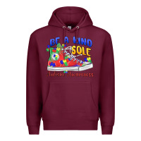 Burgundy be a kind sole autism awareness Premium Hoodie - MaliasSmallBusiness